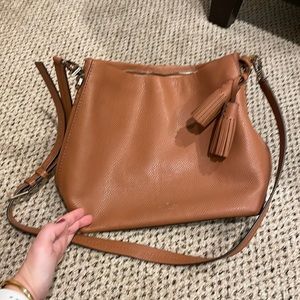 Kate Spade cognac leather crossbody tote
